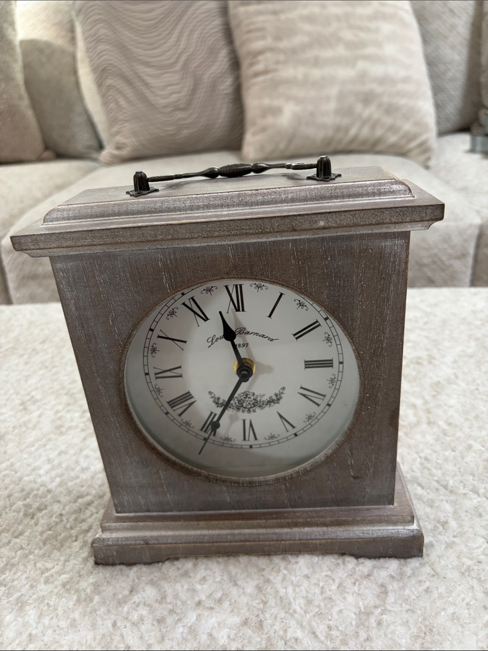 Vintage-Style Gray Mantel Clock - Unbranded
